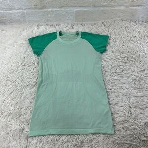 Lululemon Run: Swiftly Tech Short Sleeve Fresh Teal / Very Green